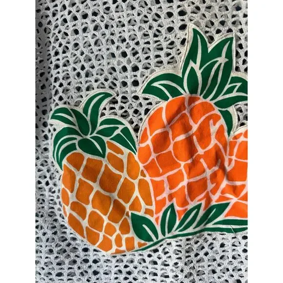 Vintage 80s smart Alec crochet pineapple crop top - Picture 2 of 6